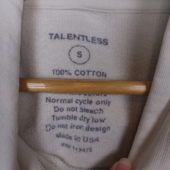 Talentless Men's Talentless Spellout Logo Hoodie Size Small White & Black - Picture 3 of 10